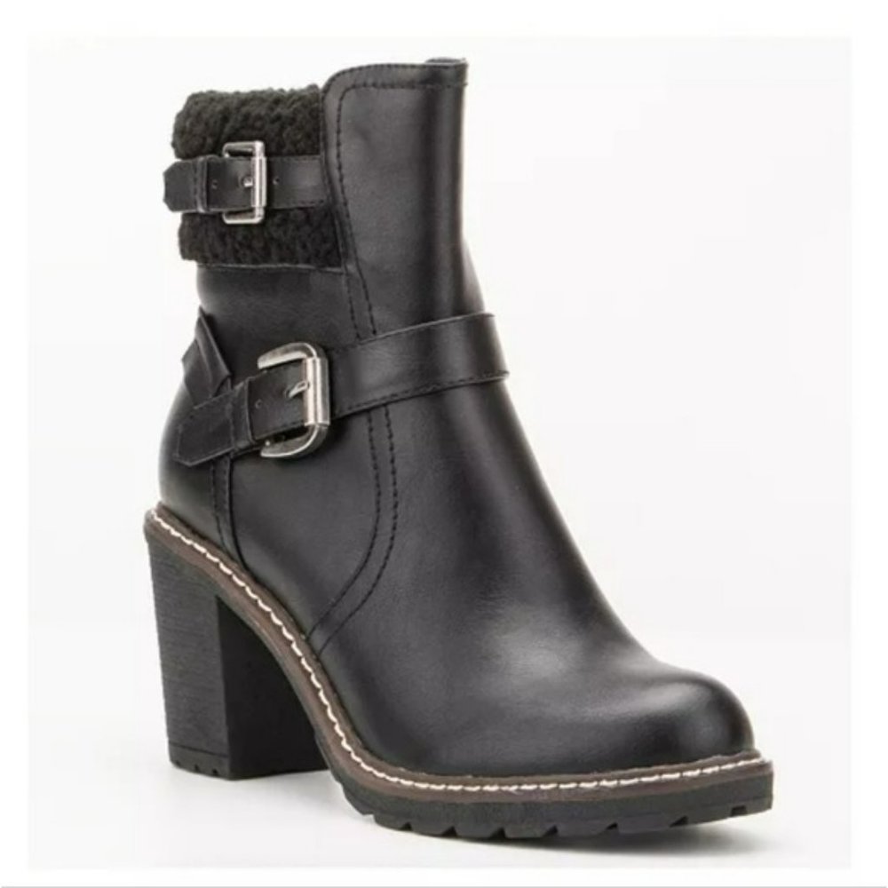 Olivia Miller Storm Chunky Heel Booties Black -9 - Picture 1 of 4